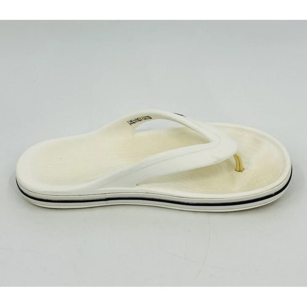 Crocs Shoes Bayaband Flip Flops White Lightweight Sport Sandals Mens 7 Womens 9